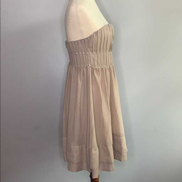 Strapless Taupe Rhinestone Party Dress New Small - Picture 7 of 14
